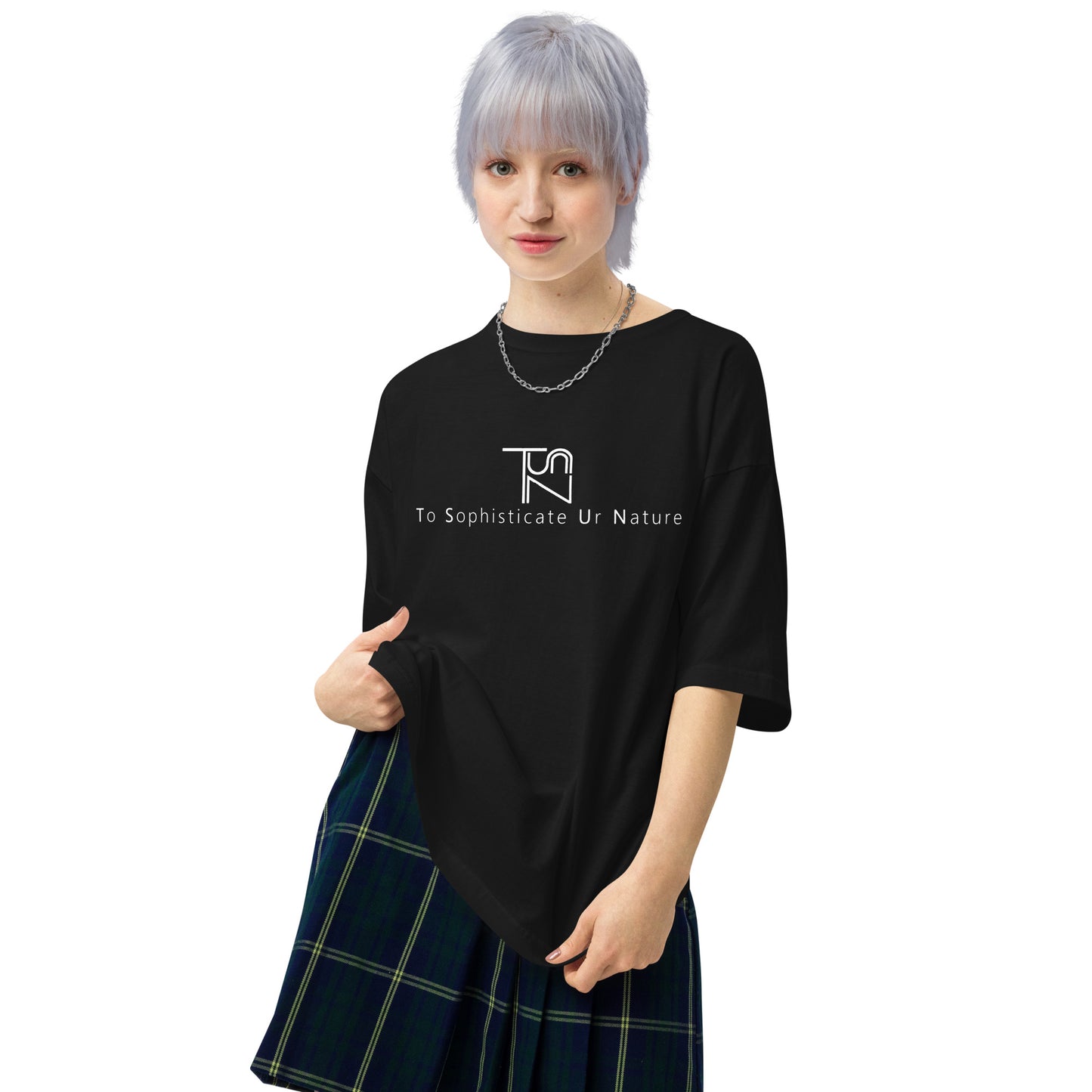 To Sophisticate Ur Nature オーバーサイズTシャツ 白ロゴ