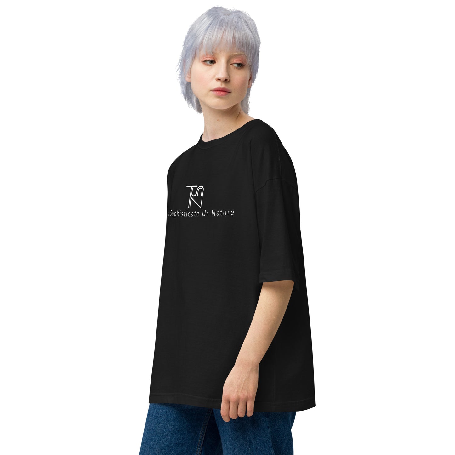 To Sophisticate Ur Nature オーバーサイズTシャツ 白ロゴ