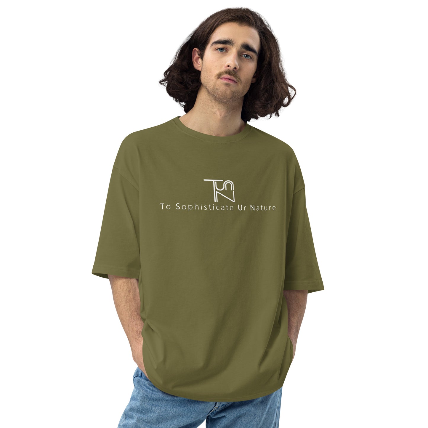 To Sophisticate Ur Nature オーバーサイズTシャツ 白ロゴ