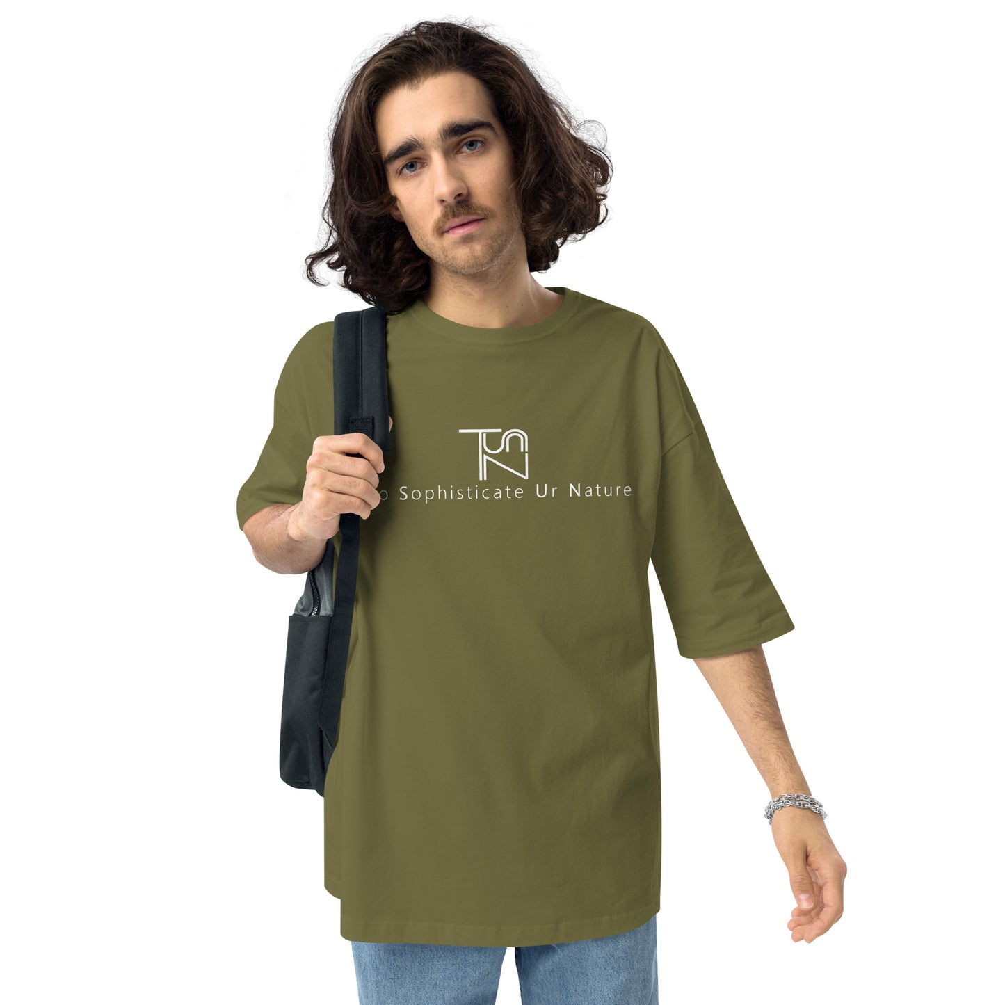 To Sophisticate Ur Nature オーバーサイズTシャツ 白ロゴ