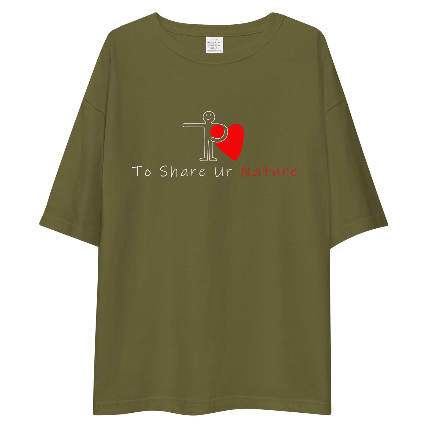 To Share Ur Nature オーバーサイズTシャツ 白ロゴ