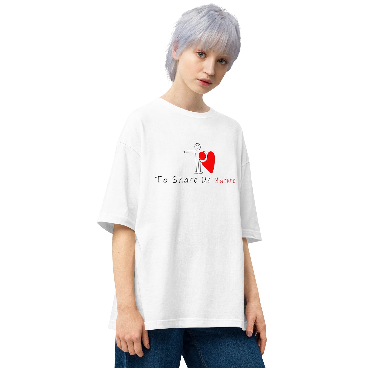 To Share Ur Nature オーバーサイズTシャツ 黒ロゴ